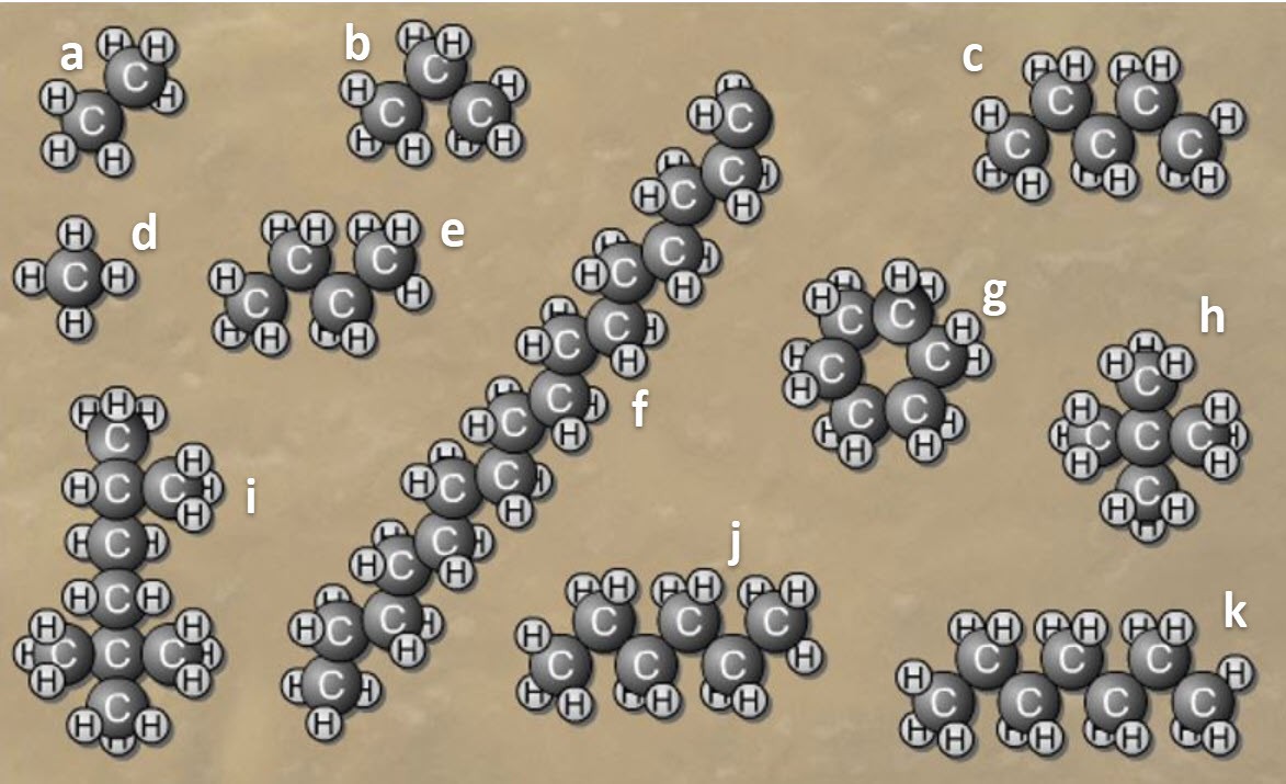 image of hydrocarbon molecules.